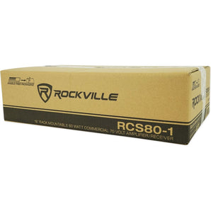 Rockville 60w 70v Commercial Amplifier w/Bluetooth+White Wall Volume Control+Mic