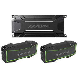 ALPINE KTA-30MW 600 Watt Mono Class D Amplifier+(2) Stereo Bluetooth Speakers