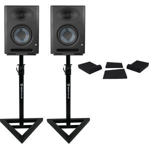 (2) Presonus Eris E5 XT 5.25" Powered Studio Monitors Speakers+Stands+Iso Pads