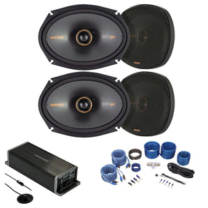 4 Kicker 47KSC6904 KSC690 6X9" Car Speakers+4-Channel Smart Amplifier EQ+Amp Kit
