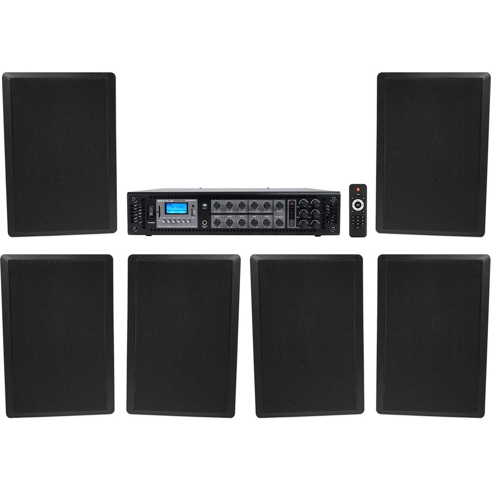 RockSlim 70B Black 3-Pair + RCS180-6 6-Zone 180W Amp Bundle