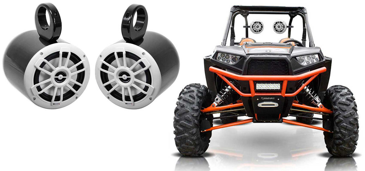 NF1-116 6.5" Speakers + MAC65B Black Aluminum Pods for RZR/ATV/UTV