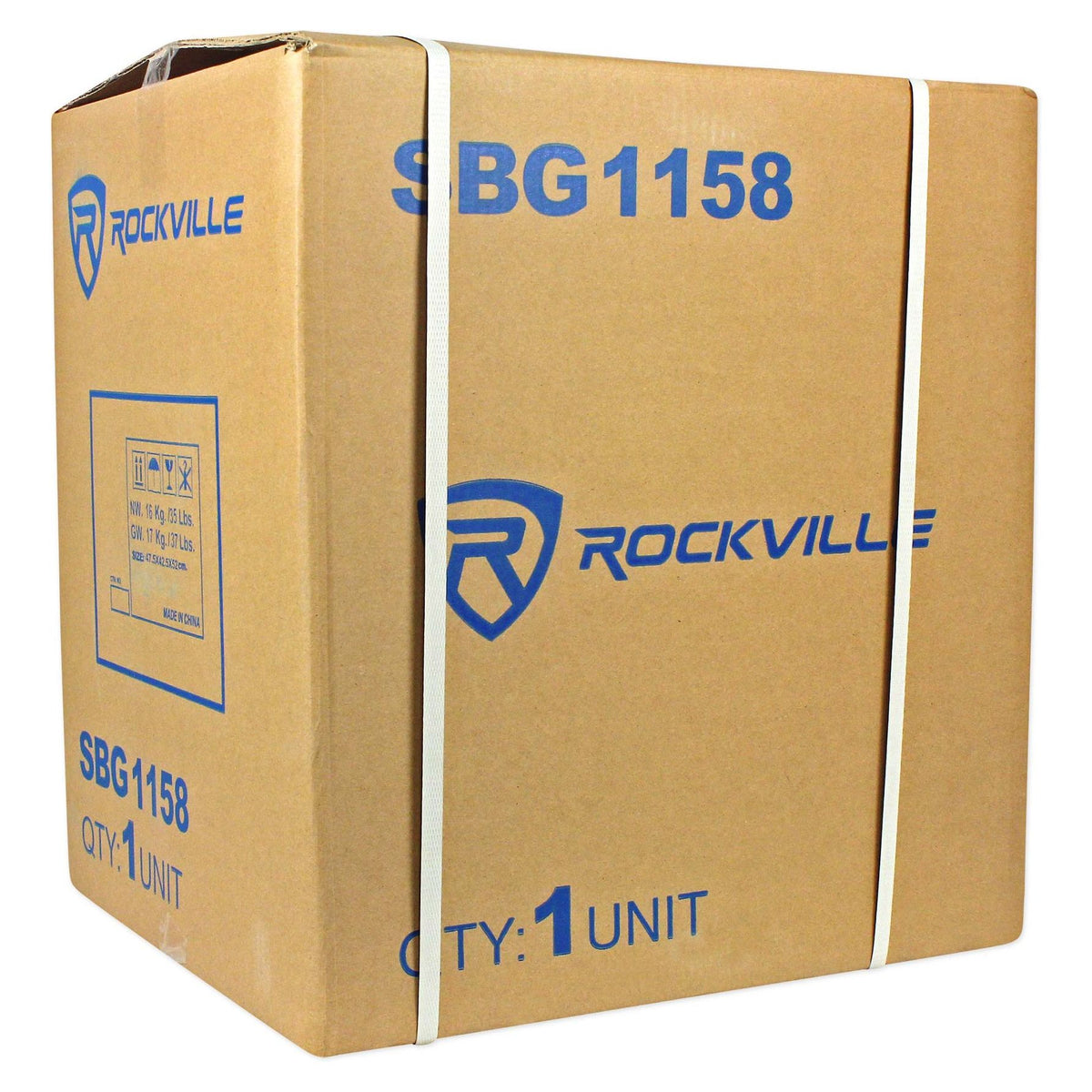 Rockville SPGN158 15" Passive 8-Ohm 1600W DJ PA Speaker+Passive Sub+Pole Mount