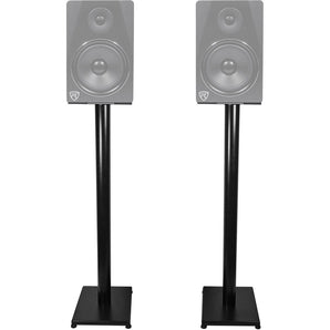 Pair Rockville RS37B 37" Steel Bookshelf Speaker / Studio Monitor Stands in Black