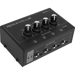 Rockville RHPA4 4 Channel Professional Headphone Amplifier Stereo or Mono Amp