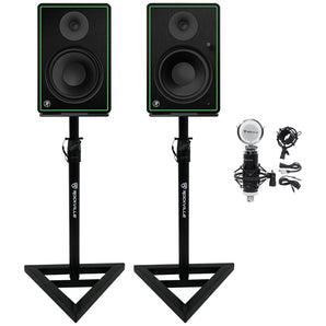 (2) Mackie CR8-XBT 8" Studio Monitors w/ Bluetooth+Microphone+Stands+Foam Pads