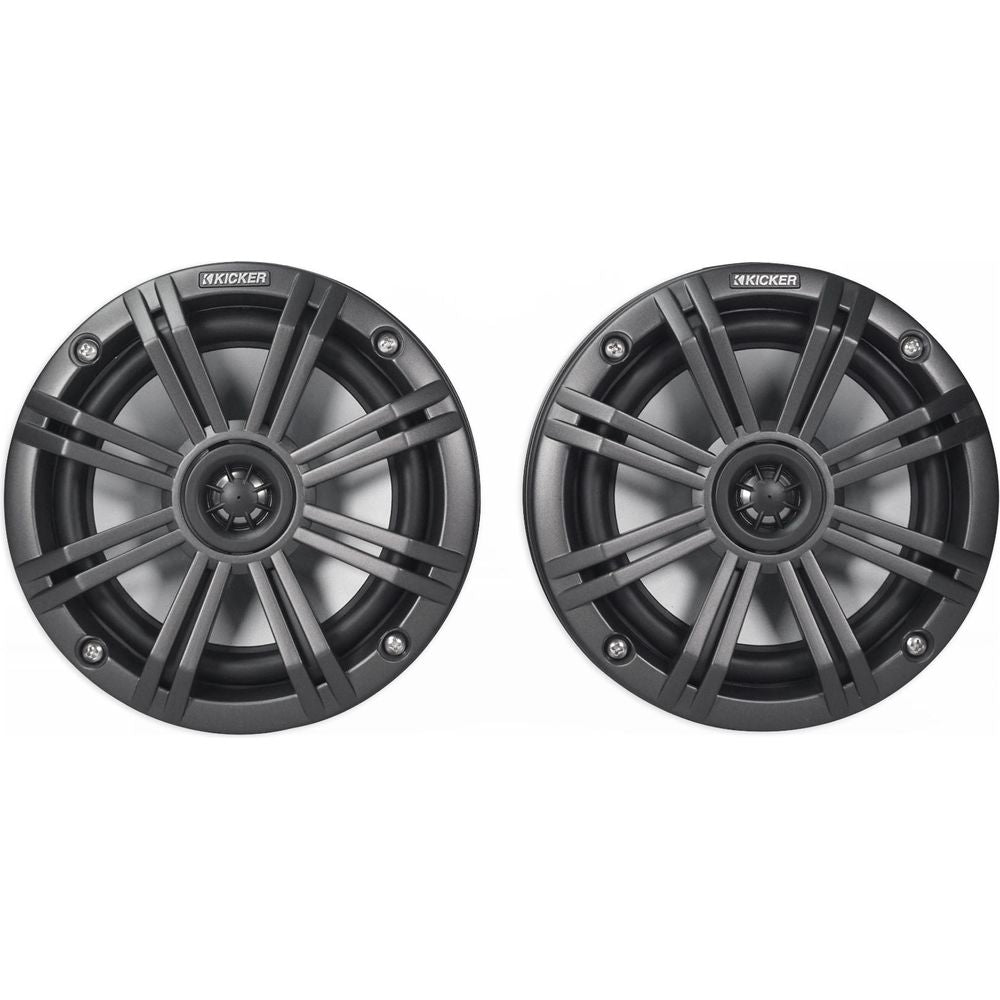 (2) KICKER 46KMFC8 300w 8" Marine LED Speakers in Surface Mount Pods 46KMFC8