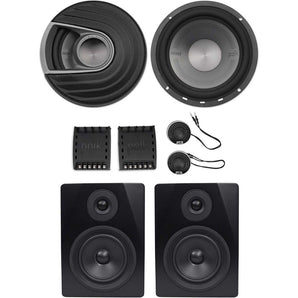 Polk Audio MM6502 6.5” 750w Component Car Speakers+Free Powered Monitor Speakers