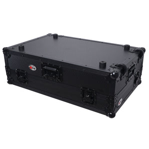 ProX XS-FLX102UWLT Black Case For Pioneer DDJFLX10 w/Shelf+2U Rack+Wheels+LED