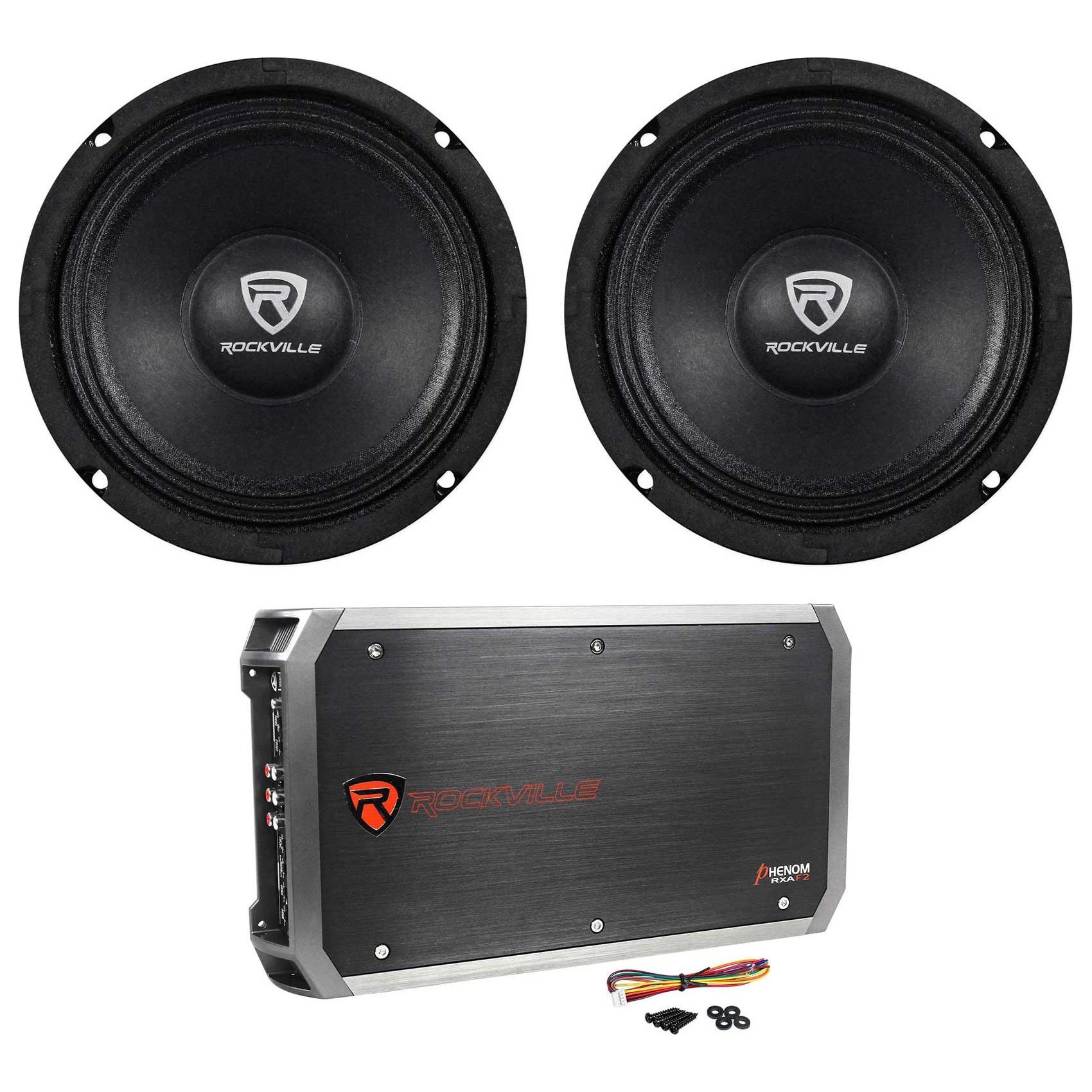 2) Rockville RM64PRO Mid-Bass Midrange Car Speakers+4-Channel