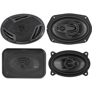 (2) Rockville RV69.4A 6x9" 1000w 4-Way Car Speakers+(2) 4x6" 500w 3-Way Speakers
