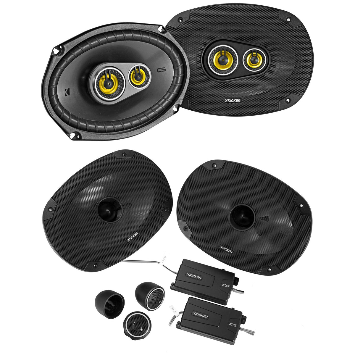 6x9" Component Speaker Set Plus 6x9" 3-Way Coaxial Speaker Pair