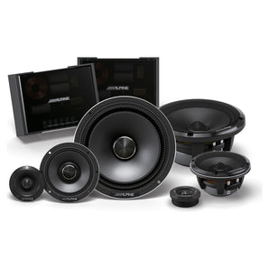 Pair Alpine Status HDZ-653S Hi-Res 6.5” 300w 3-Way Slim Car Component Speakers