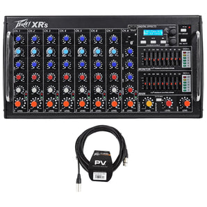 Peavey XR S 1000W Rack Mountable Active 8-Ch Mixer w/Bluetooth/USB XRS+XLR Cable
