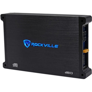 Rockville dB13 3000 Watt Peak/750w CEA rated RMS Mono 2 Ohm Amplifier+Amp Kit