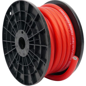 Rockville R0G30RED 0 Gauge 30 Foot Spool Red Car Amp Power+Ground Wire Cable