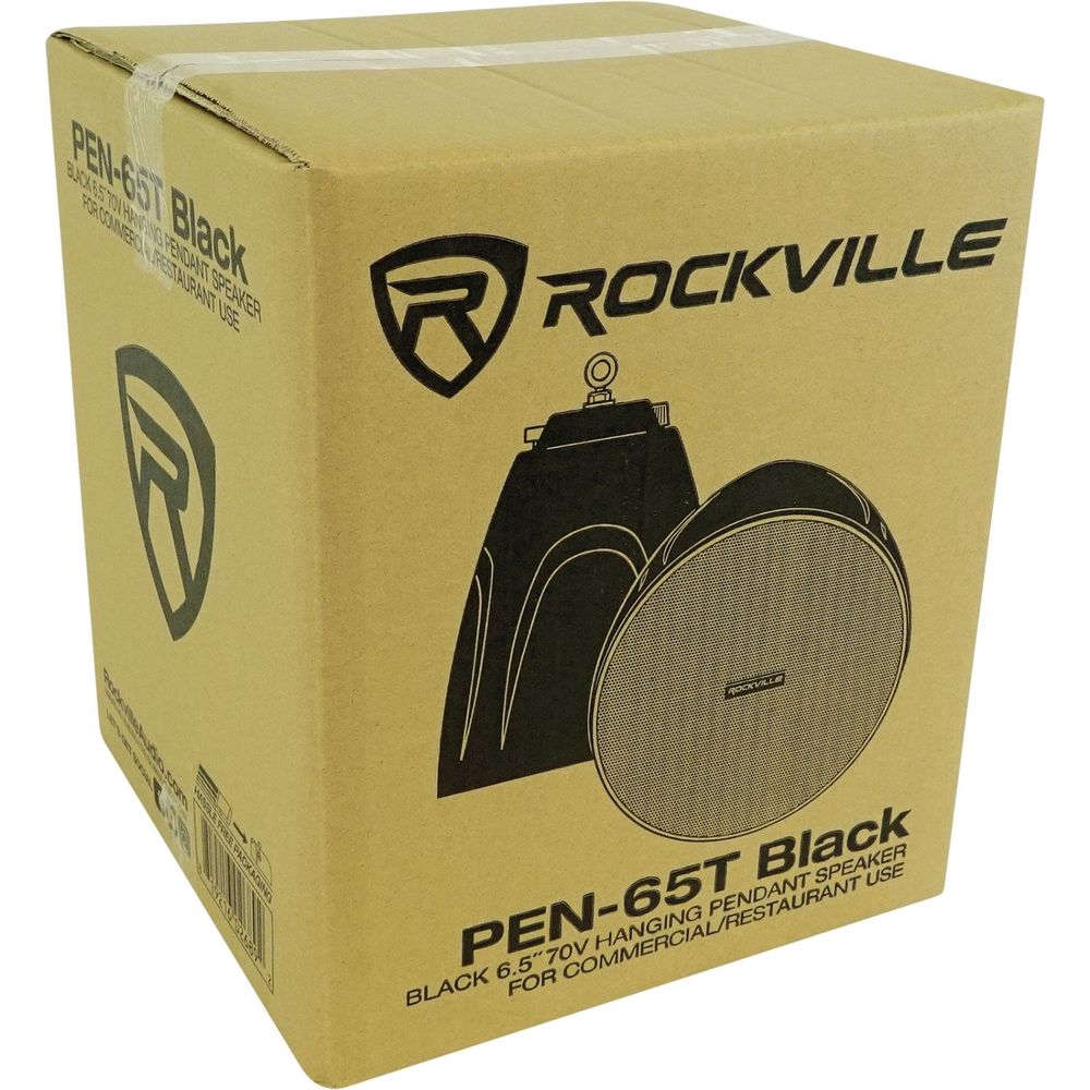 6-Zone Commercial Amp+7 Black Pendant Speakers For Restaurant/Bar/Cafe