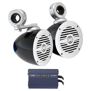(2) Rockville MS40W 4" Wakeboard Speakers+Hifonics Amplifier For ATV/UTV/Cart
