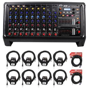 Peavey XR AT 1000W Powered/Active 9 Ch. Mixer w/ Bluetooth+AutoTune XRAT+Cables