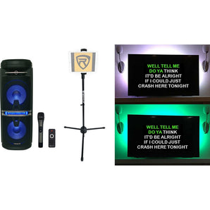 Rockville Go Party X10 Karaoke Machine System+Wireless Mic+Tablet Stand+TV LED's