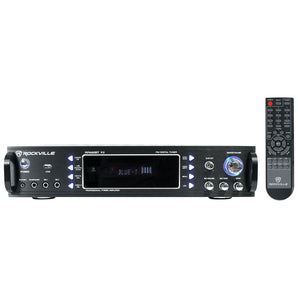 1000w Karaoke Bluetooth Amp/Mixer+(2) Black Ceiling Speakers+(2) Microphones