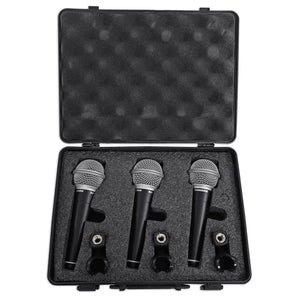 Samson R21 3-Pack Handheld Microphones+Mic Clips+Case For Church Sound Systems