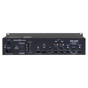 CREST AUDIO UMA 4300 Commercial/Restaurant 300 Watt 70v Amplifier Mixer 4 Inputs
