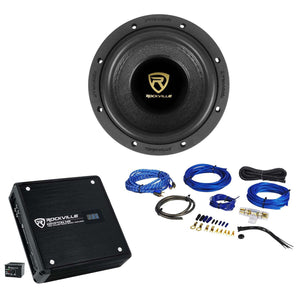 Rockville W65K9D2 6.5" 1000 Watt Car Audio Subwoofer+Mono Amplifier+Amp Kit
