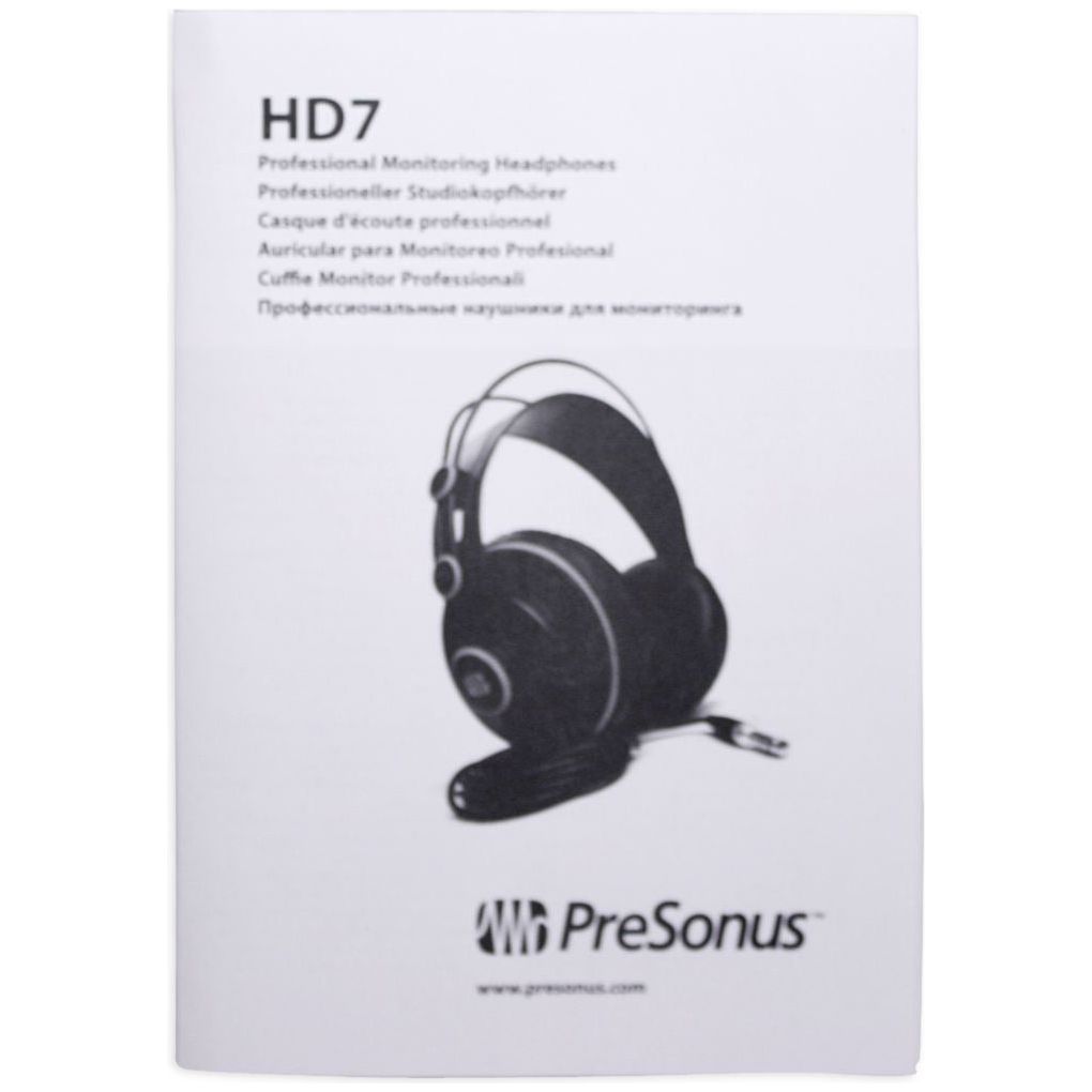 Presonus HD7 Professional Studio Monitoring Headphones Semi-Closed Back