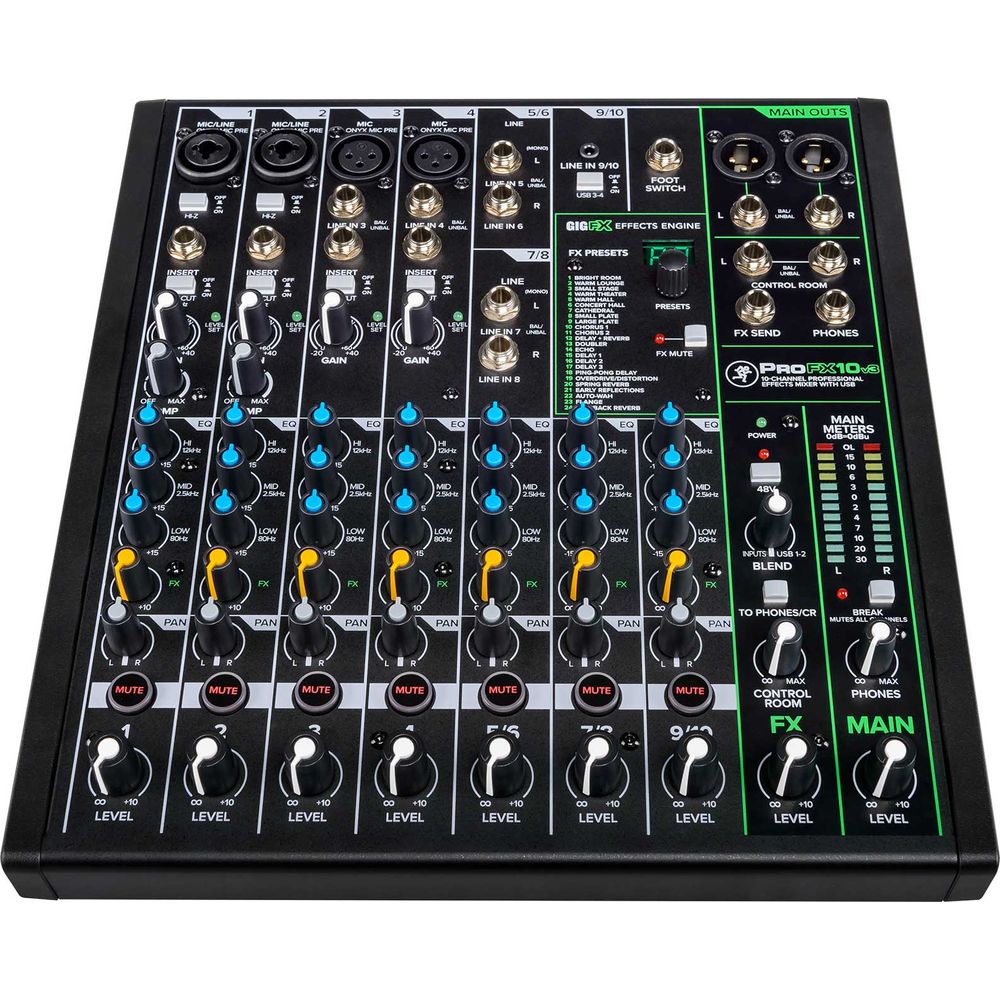 4-Person Podcast Recording Kit with ProFX10 v3 Mixer and Boom Arms