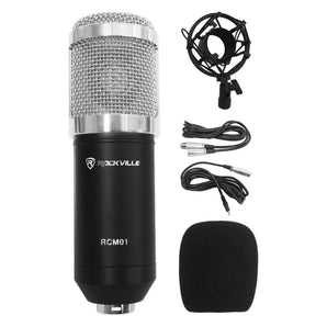 Rockville RCM01 Studio Recording Microphone+Shock Mount+Warm Audio Pop Filter
