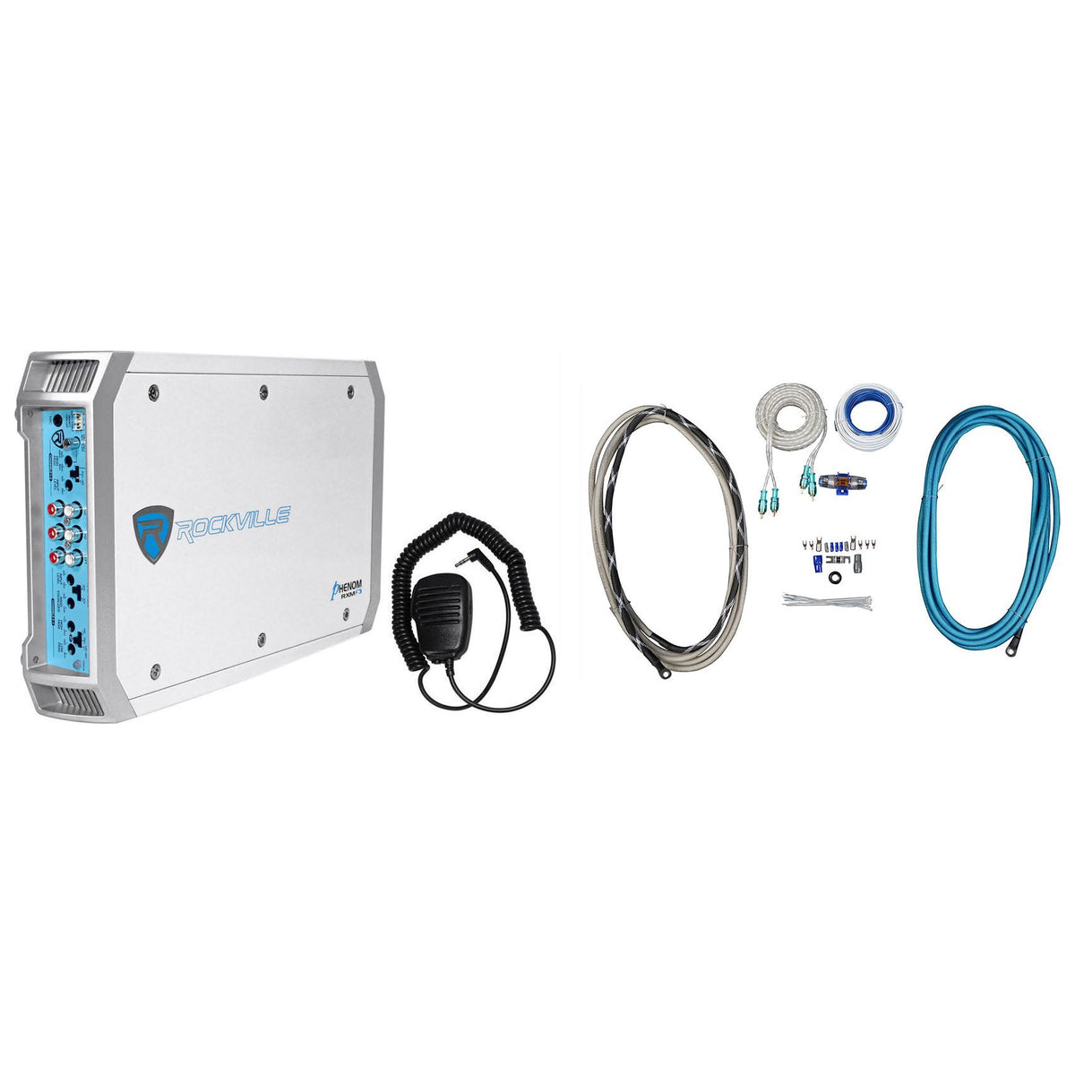 RXM-F3 Marine 4-Ch Amp + RMWK4 Marine Amp Kit Bundle