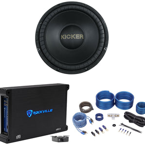Kicker 50GOLD154 Limited Edition Gold Comp 800w 15" Car Subwoofer+Mono Amplifier