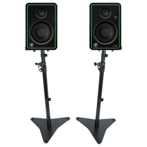 (2) Mackie CR3-X 3" 50w Multimedia Studio Monitors Speakers+Adjustable Stands