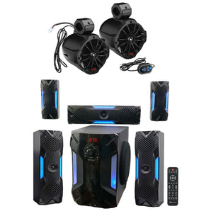 Boss B62ABT 6.5" Tower Speakers w/Bluetooth For RZR/ATV/UTV+Home Theater System