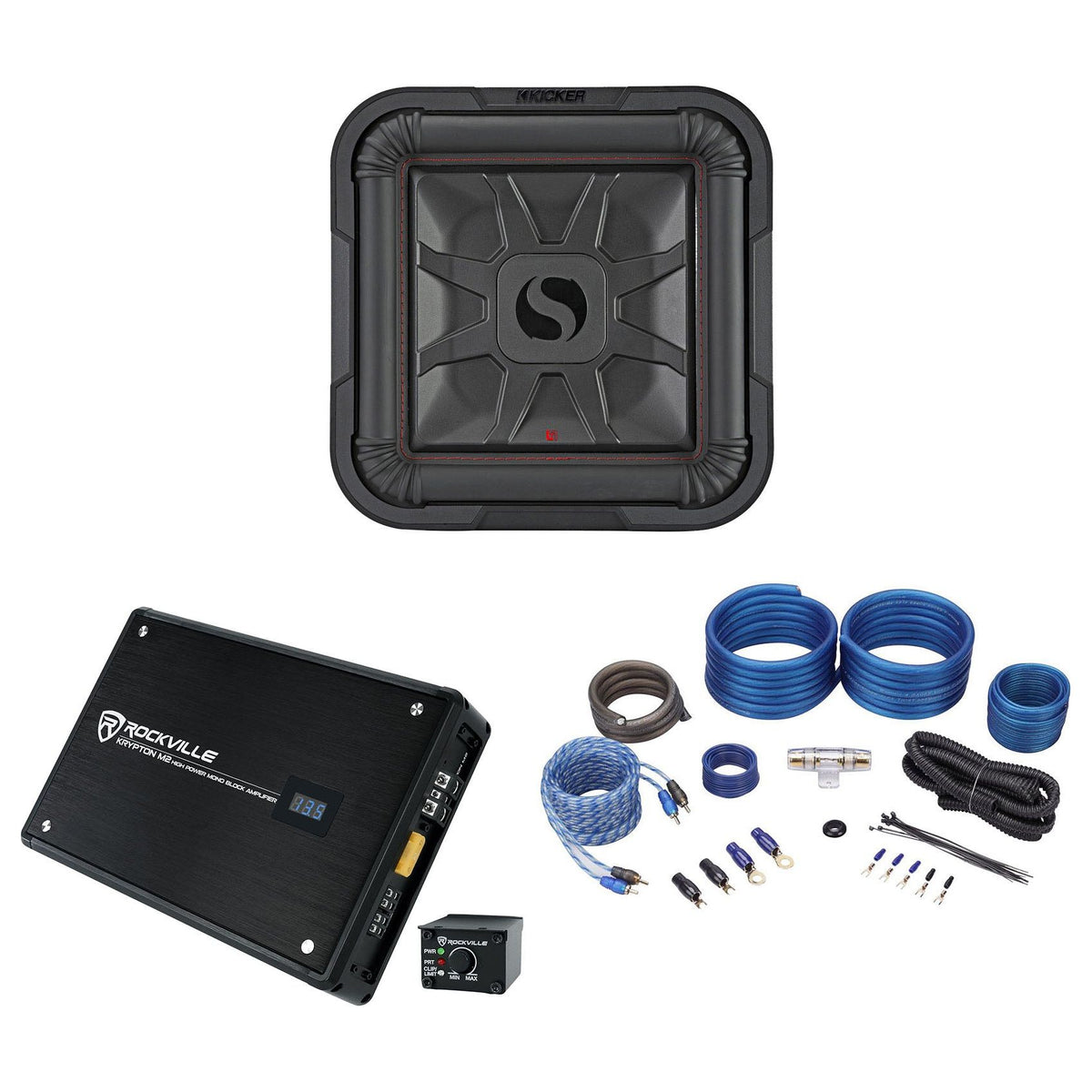 L7T122 12" Solo-Baric Subwoofer, Mono Amplifier & Wire Kit