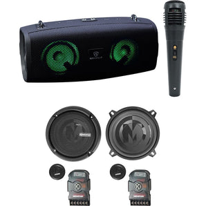 Memphis Audio PRX50C 5.25" 100 Watt Component Car Speakers + Karaoke Speaker