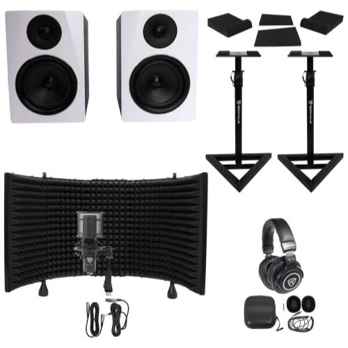 APM6W White + RVSM1 Stands + RCM PRO Mic Bundle