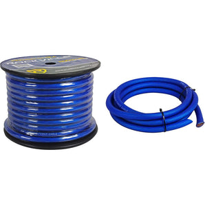Rockville R0G100 BLUE 0 Gauge AWG 100 Foot Spool Car Amp Power/Ground Wire Cable