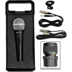 Rockville RMC-XLR Metal Handheld Wired Microphone Mic For Church Sound Systems