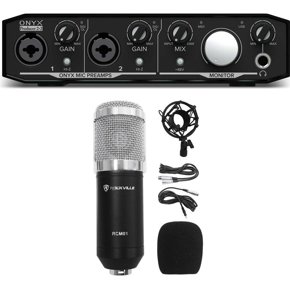 Onyx Producer 2.2 2x2 USB MIDI Recording Studio Interface with Microphone