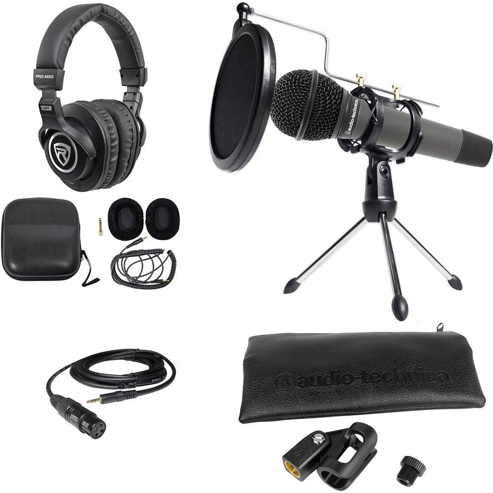 PC Podcasting Bundle with ATM510 Microphone, Shock Mount Stand and Headphones