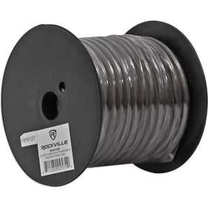 Rockville R8G50B 50' Foot 8 Gauge Black Car Amp Power/Ground Cable Install Wire