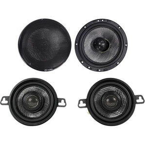 Pair American Bass SQ 6.5"+SQ 3.5" Car Audio Speakers with Neo Swivel Tweeters