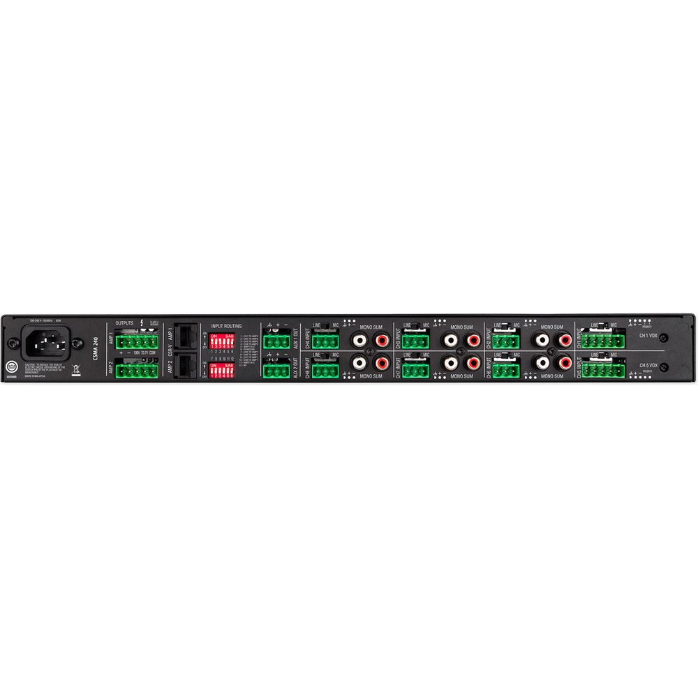 CSMA240 2x40W Amplifier + (8) Black 5.25" Slim Wall Speakers