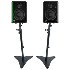 (2) Mackie CR4-X 4" 50w Multimedia Studio Monitors Speakers + Adjustable Stands