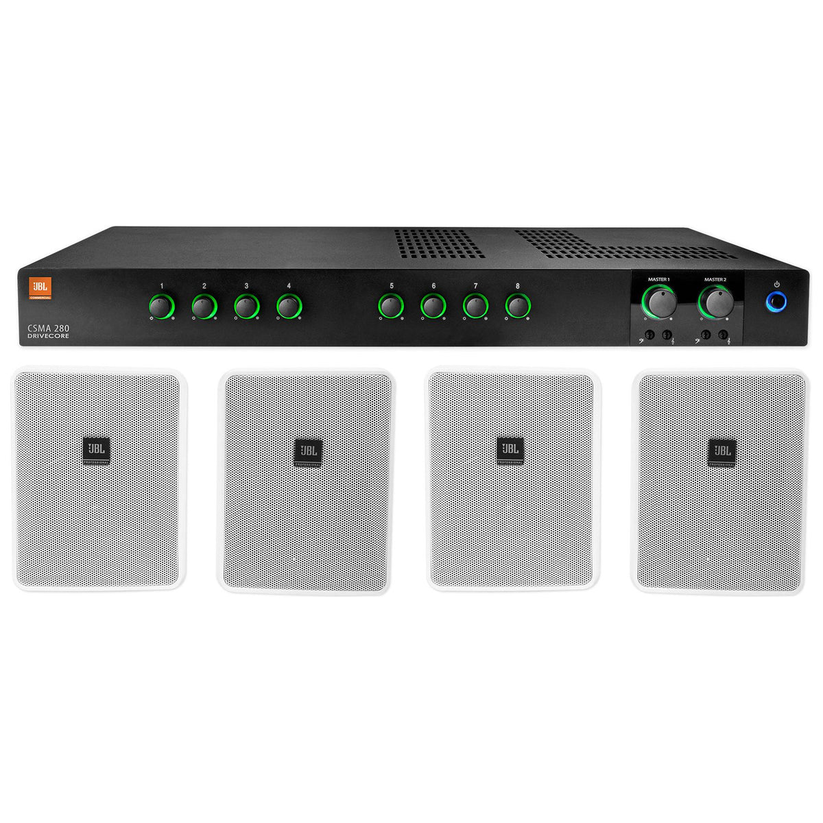CSMA280 2 x 80W Amplifier + 5.25" White Wall Speaker Package