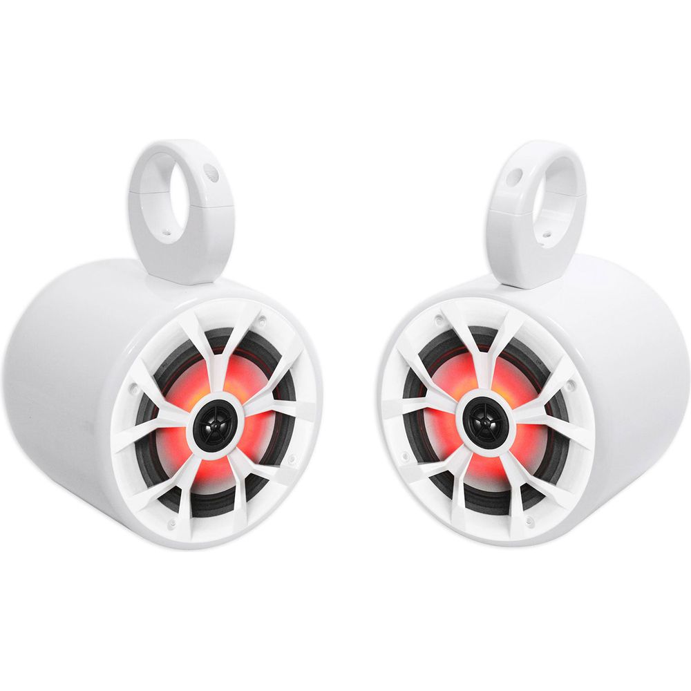 (2) 6.5" 700w Marine Wakeboard LED Speakers+(2) Color Grilles