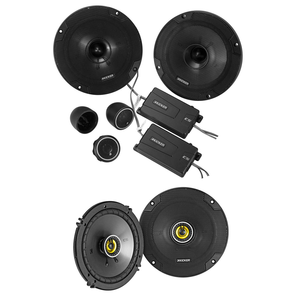 6.5" Component Speaker Set Plus 6.5" Coaxial Speaker Pair
