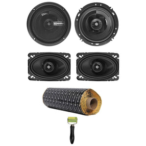 Pair Memphis Audio PRX602 6.5"+ (2) PRX46 4x6" Car Speakers+RockMat Sound Kit